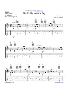 Sheet Music from www.mfiles.co.uk  Guitar: Stave, chords or Tablature (low E tuned up to F)