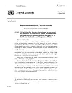 United Nations  A/RES[removed]General Assembly Fifty-eighth session