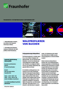 F R A U N H O F E R S Y S T E M F O R S C H U N G E L E K T R O M O B I L I TÄT  1 1 	 Walzprofilieranlage mit integriertem Induktor für die temperierte Umformung von Blechen.