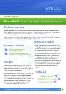 eSkill Online Skills Assessment Customer Case Study  Banner Health: Online Training for Medical Excellence