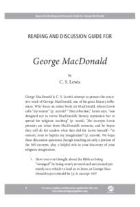HarperOne Reading and Discussion Guide for George MacDonald  Reading and Discussion Guide for George MacDonald by
