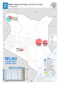 Kenya: Registered refugees and asylum-seekers 01 January 2015 $  SOUTH