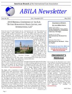 American Branch of the International Law Association   ABILA Newsletter Issue No. 86   ILA—Founded 1873 
