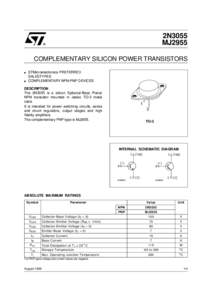 2N3055 MJ2955 ®  COMPLEMENTARY SILICON POWER TRANSISTORS