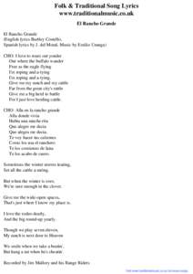 Folk & Traditional Song Lyrics - El Rancho Grande