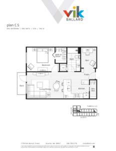 plan C.5 O NE BEDR OOM | ONE B AT H | DEN | 769 SF Walk-In Closet Bath