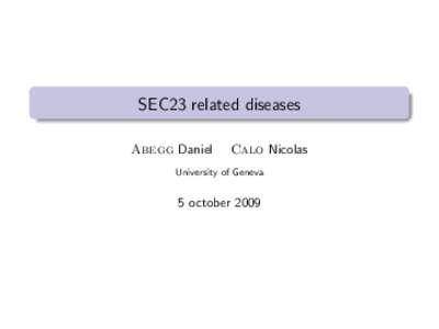 SEC23 related diseases Abegg Daniel