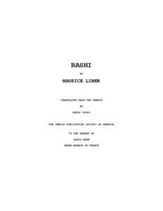 *****The Project Gutenberg Etext of Rashi, by Maurice Liber*****