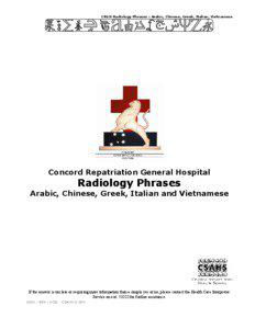 CRGH Radiology Phrases : Arabic, Chinese, Greek, Italian, Vietnamese  Concord Repatriation General Hospital