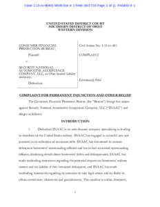 Case: 1:15-cvWOB Doc #: 1 Filed: Page: 1 of 11 PAGEID #: 1  UNITED STATES DISTRICT COURT SOUTHERN DISTRICT OF OHIO WESTERN DIVISION