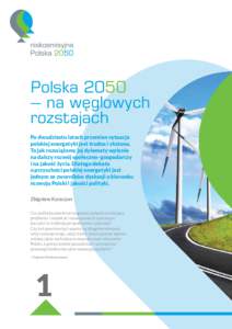 Polska 2050 – na węglowych rozstajach Po dwudziestu latach przemian sytuacja polskiej energetyki jest trudna i złożona. To jak rozwiążemy jej dylematy wpłynie