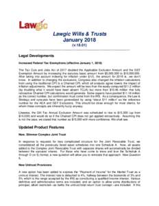 Lawgic Wills & Trusts Januaryv_______________________________________________________________  Legal Developments