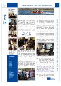 Apr-Jun 2014 Issue 41  Ongoing Pools projects: TOOLS, Clil4U, Pools-3, and Methods