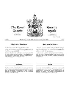 The Royal Gazette / Gazette royale[removed])