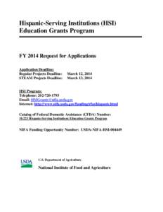 [Doc] FY 2008 RFA - Hispanic-Serving Institutions Education Grants Program (HSI)