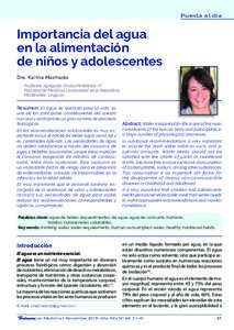 Puesta al día  Importancia del agua en la alimentación de niños y adolescentes Dra. Karina Machado