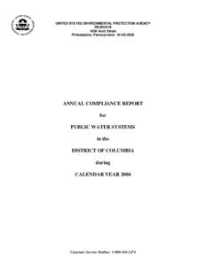 Annual Compliance Report for Public Water Systems in the District of Columbia during Calendar Year 2004