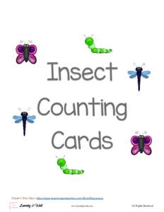 Insect Counting Cards Clipart © Edu-Clips | https://www.teacherspayteachers.com/Store/Educasong  Learning 2 Walk