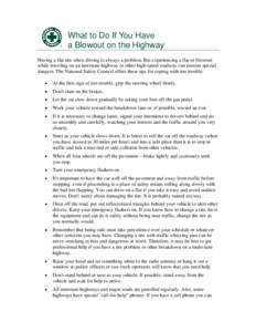 What to Do If You Have a Blowout on the Highway