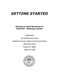 Getting Started: Starting a Small Business in Caldwell/Watauga County