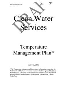 Clean Water Services Watershed-based Permit - Draft Temperature Management Plan[removed]