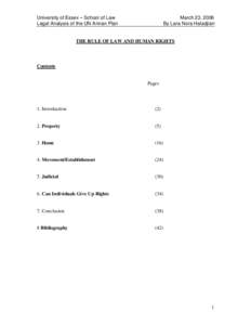 University of Essex – School of Law Legal Analysis of the UN Annan Plan March 23, 2006 By Lara Nora Haladjian