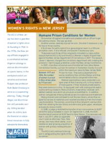 WOMEN’S RIGHTS 	in NEW JERSEY The ACLU of New Jer-