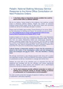 Misconduct / Behavior / Human behavior / Harassment / Abuse / Crimes / Stalking / Court orders / Restraining order / Protection from Harassment Act / Domestic violence / Violence