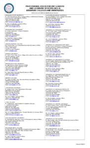 PROFESSIONAL EDUCATION UNIT LEADERS AND LICENSURE OFFICERS[removed]ARKANSAS COLLEGES AND UNIVERSITIES Institutions are listed alphabetically by columns. ARKANSAS STATE UNIVERSITY Dr. Thilla Sivakumaran, Dean, College of 