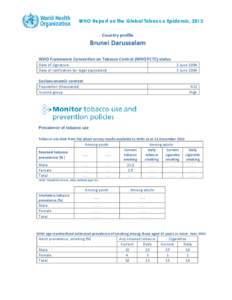 WHO Report on the Global Tobacco Epidemic, 2013 Country profile