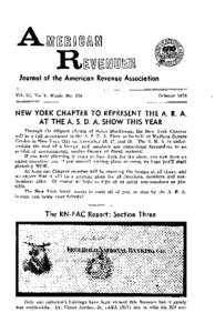 AiID~ooa@&~ R~ w~ 1m\JJ ~oo Journal of the American Revenue Association Vol. 27, No. 8, Whole No[removed]October 1973