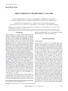 c Indian Academy of Sciences  RESEARCH NOTE  Alport syndrome in a Kazakh family: a case study