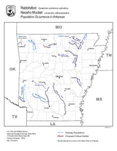 Rabbitsfoot Quadrula cylindrica cylindrica Neosho Mucket Lampsilis rafinesqueana ac Bl  Population Occurrence in Arkansas