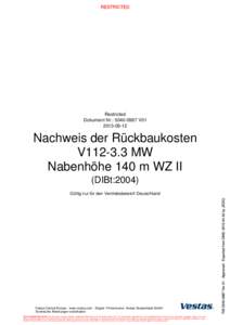 Restricted Dokument Nr.: V01Nachweis der Rückbaukosten V112-3.3 MW