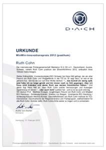 Microsoft Word - D A CH- Urkunde Ruth Cohn