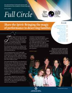 News from the Donors’ Circle and Corporate Club The National Arts Centre Foundation’s Annual Giving Clubs FALL[removed]Full Circle