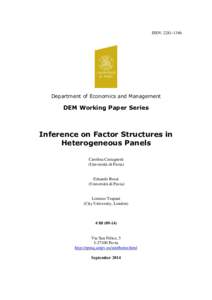 ISSN: Department of Economics and Management DEM Working Paper Series