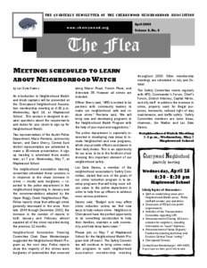 THE QUARTERLY NEWSLETTER OF THE CHERRYWOOD NEIGHBORHOOD ASSOCIATION  www.cherrywood.org MEETINGS SCHEDULED TO LEARN ABOUT NEIGHBORHOOD WATCH