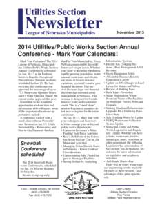 Utilities Section  Newsletter League of Nebraska Municipalities  November 2013