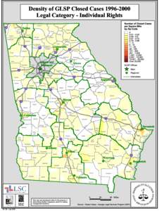 Density of GLSP Closed Cases[removed]Legal Category - Individual Rights Fannin Dalton