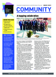 A newsletter for people who live or work in the Somers Town area  JUN 2013 | ISSUE11 community A topping celebration