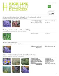 HIGH LINE BLOOM LIST DECEMBER BROUGHT TO YOU BY