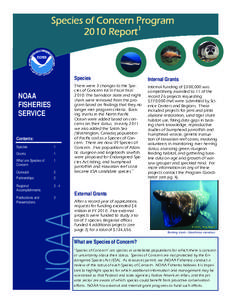 Species of Concern Program 2010 Annual Report