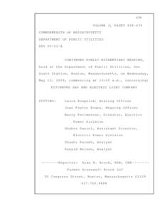438 VOLUME 3, PAGES[removed]COMMONWEALTH OF MASSACHUSETTS DEPARTMENT OF PUBLIC UTILITIES DPU[removed]A