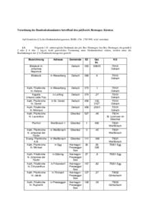 Verordnung des Bundesdenkmalamtes betreffend den pol.Bezirk Hermagor, Kärnten  Auf Grund des § 2a des Denkmalschutzgesetzes, BGBl. I Nr, wird verordnet: § 1. Folgende 110 unbewegliche Denkmale des pol. Bez. 