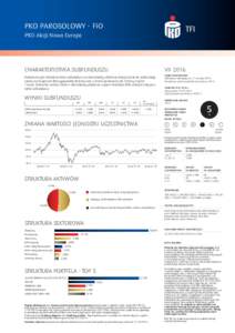 PKO PAROSOLOWY - FIO PKO Akcji Nowa Europa CHARAKTERYSTYKA SUBFUNDUSZU  VII 2016