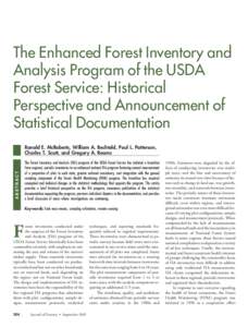 The Enhanced Forest Inventory and Analysis Program of the USDA Forest Service: Historical Perspective and Announcement of Statistical Documentation