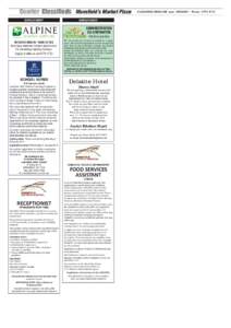 Courier Classifieds Mansﬁeld’s Market Place EMPLOYMENT EMPLOYMENT  ADMINISTRATION