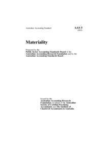 Australian Accounting Standard  AAS[removed]Materiality