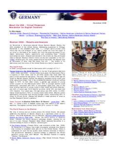 November[removed]About the USA – Virtual Classroom Newsletter for English Teachers  In this issue: